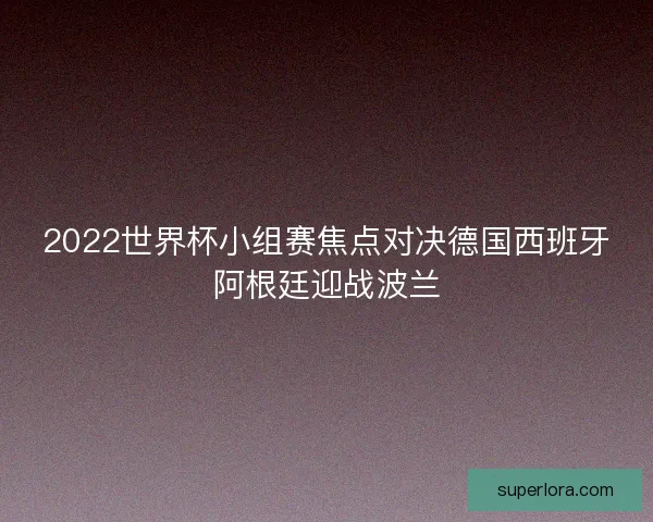 2022世界杯小组赛焦点对决德国西班牙阿根廷迎战波兰